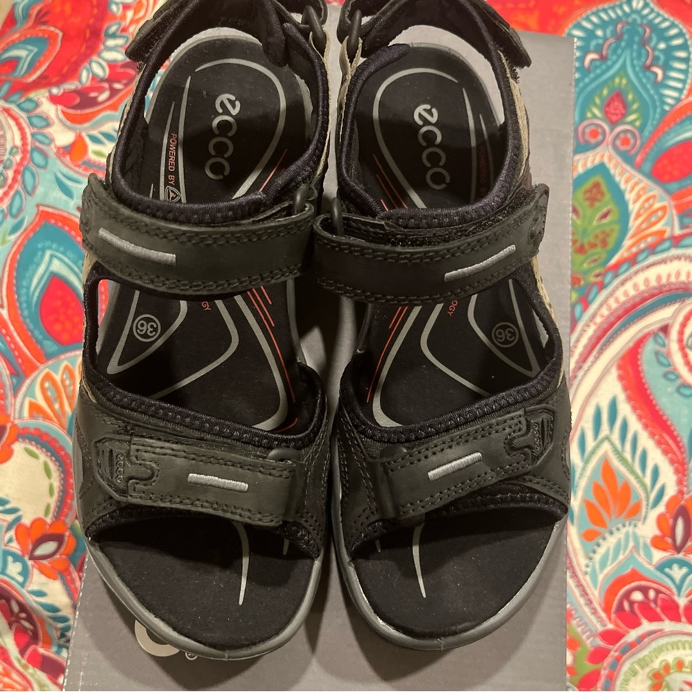 Ecco Women’s SZ 36 Black/Charcoal Waterproof Hiking Sandals